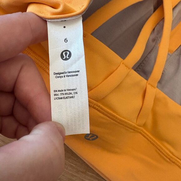 Lululemon Athletic Energy High Neck LL Bra Zip Mango Dream NWT Women’s Size 6 - Picture 6 of 7